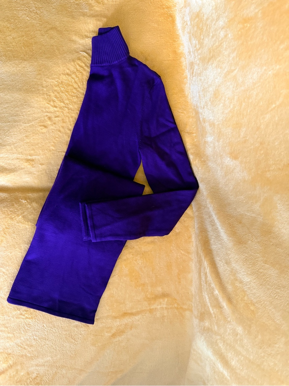 Sergio Hudson Purple Turtleneck Sweater Dress